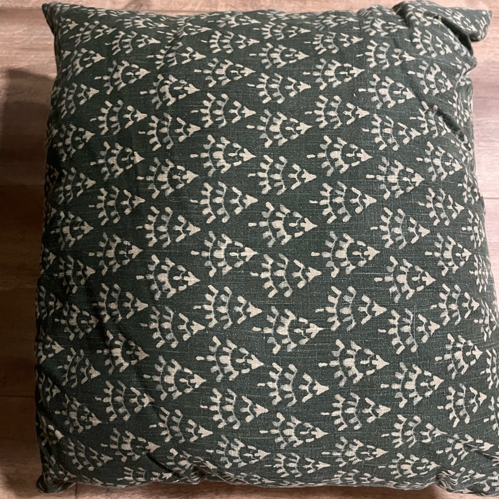 Elegant Green Patterned Cushion
